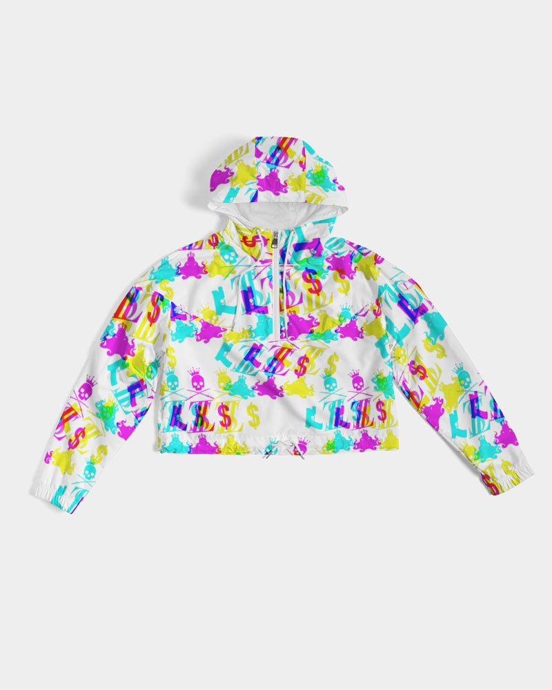 Trippy Drippy Women's Cropped Windbreaker